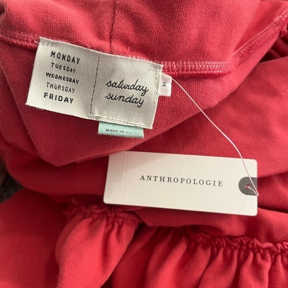 NWT Anthropologie Saturday Sunday Coral Off Shoulder Mini Dress - Picture 8 of 11